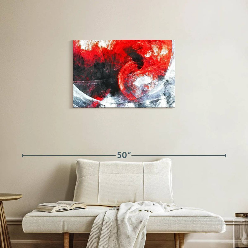 Avery Red Whirlpool Abstract, 20" H x 30" W