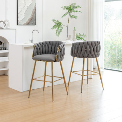 Teddy Boucle Fabric Side Chairs For Counter & Bar