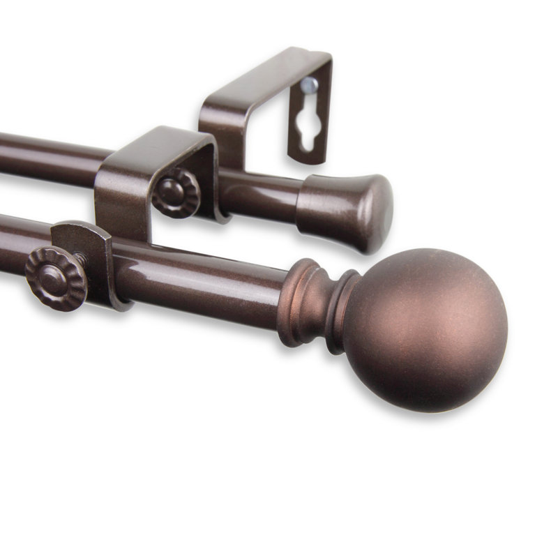 Tringle à rideaux double Desjardins, 48 po - L 84 po, Cacao