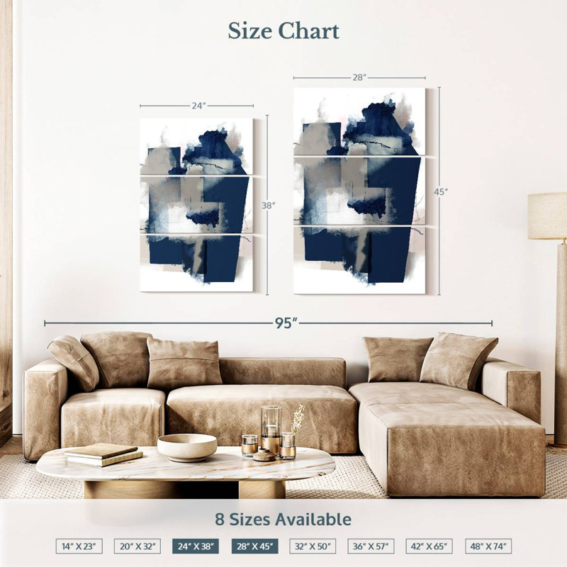 Avery Juxtaposed Blue, 38" H x 24" W