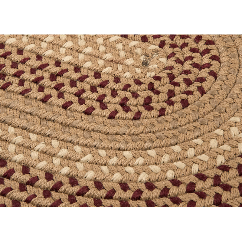 Tapis réversible intérieur / extérieur Omaha - taupe, Ovale 9 pi x 12 pi