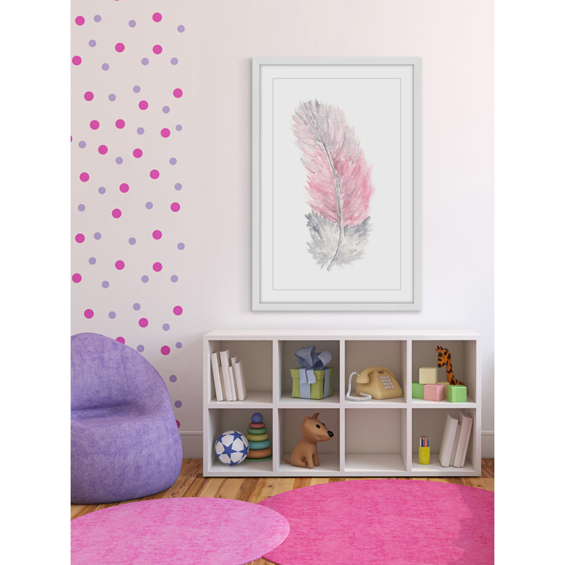 «Pink Feather» par Thimble Sparrow, reproduction encadrée, H 18 po x l 12 po x P 1,5 po