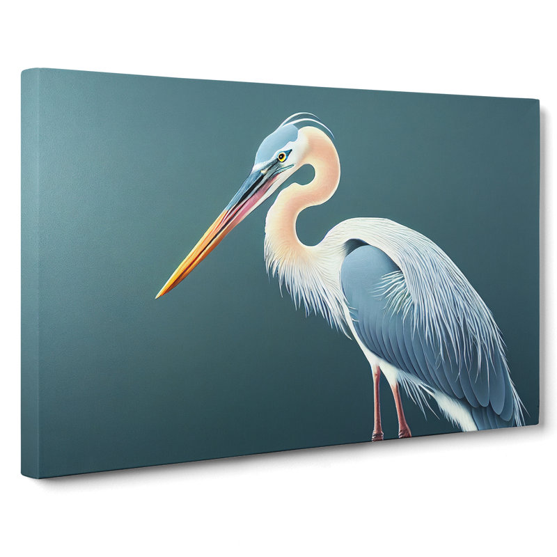 The Hopeful Heron Bird - Wrapped Canvas, 50cm H x 76cm W x 3cm D