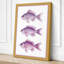 Three Purple Fish Japandi - Wrapped Canvas-278850068-278850056