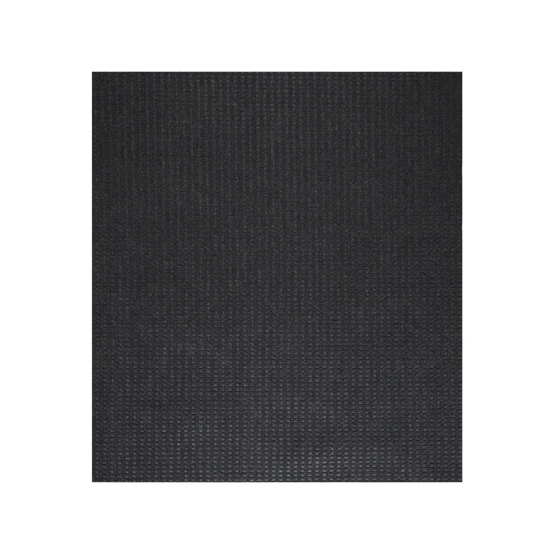 Tapis intérieur / extérieur noir tissé à la machine Estivalis, Carré 12 po