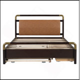 Wooden Storage Platform Bed, With 2 Big Drawers, T-XL Size Trundle