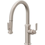 Pull-Down Kitchen Faucet With Squeeze Sprayer - Low Arc Spout