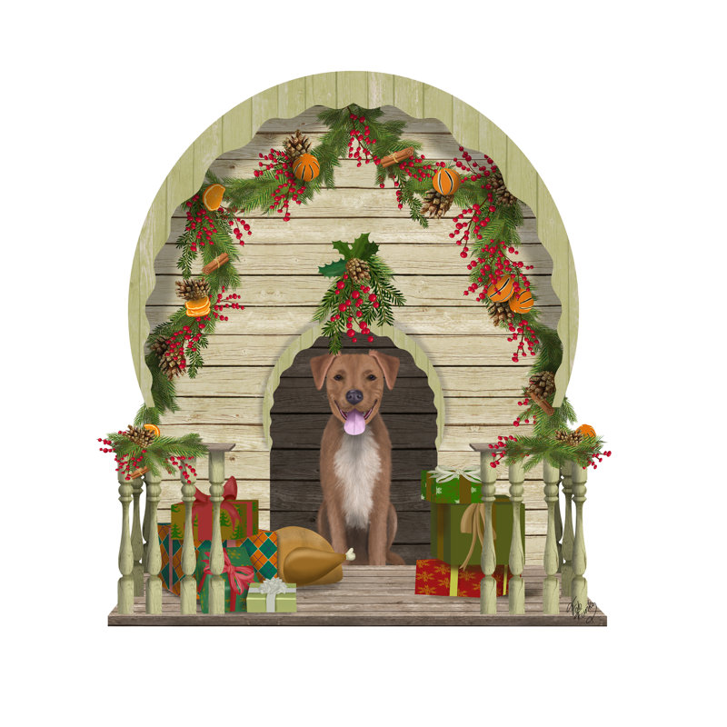 Christmas Des Christmas Kennel Williamsburg by Fab Funky - Wrapped Canvas Print, 76cm H x 76cm W