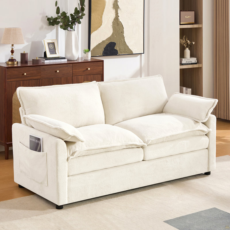 Canapé moderne avec causeuse moelleuse 67,7 po, Beige