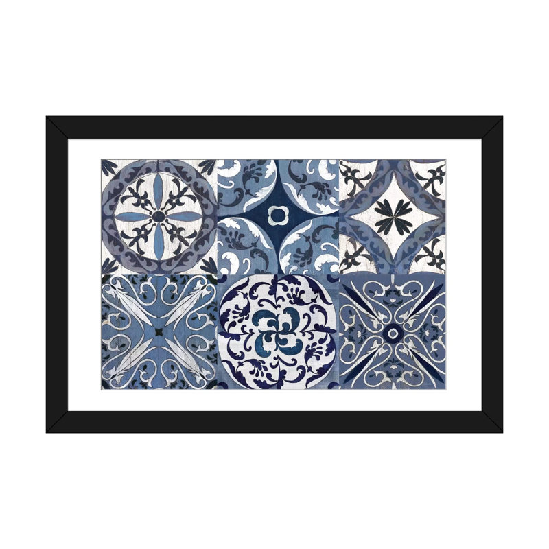 «Indigo & Cream Series: Downtown Oxford Coastline», impression sur toile, H 16 po x l 24 po x P 1 po, Blanc