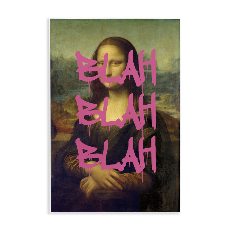 Plaque murale graffiti sur Mona Lisa, design par Masters Redux, H 15 po x l 10 po