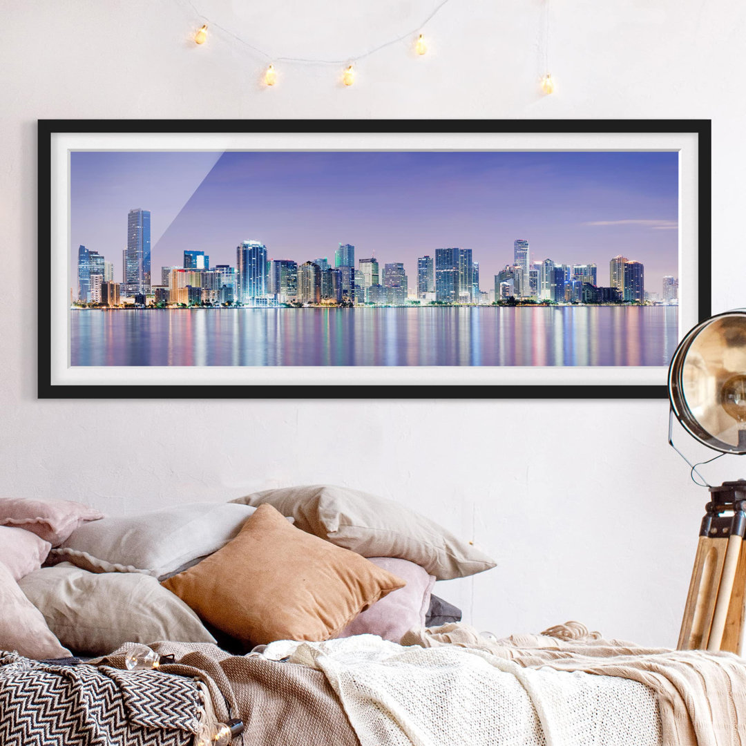 Bild mit Rahmen - Lila Miami Beach - Panorama-Landschaft - B