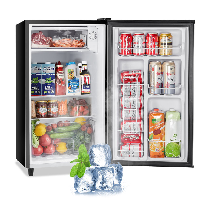 3.2 Cu.Ft Single Door Compac Fridge with Freezer, Silver
