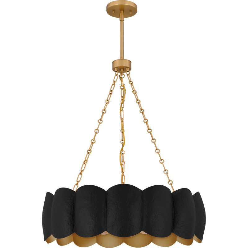 Luminaire suspendu noir mat 5 lumières Santana