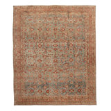 Brown Antique Persian Malayer Rug - 11'4" x 13'4"