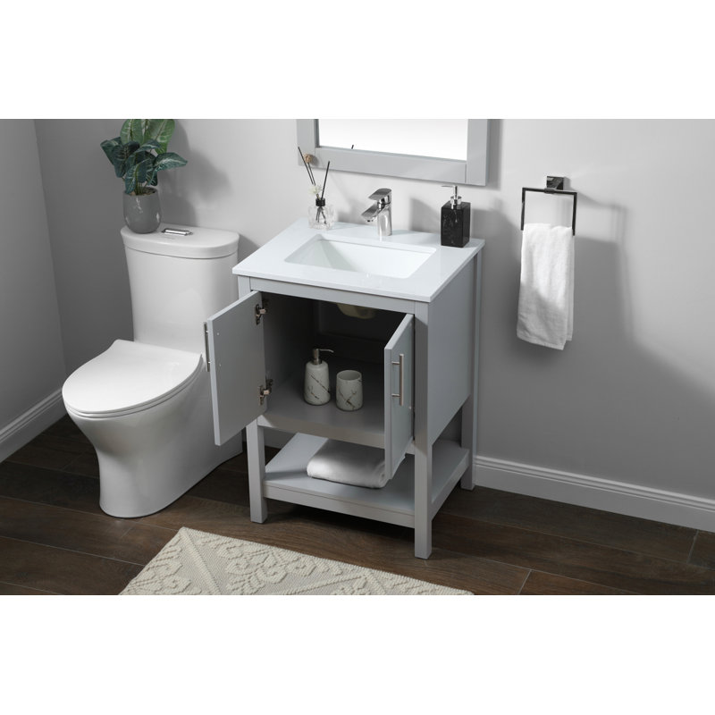 Ensemble de meuble-lavabo simple 24 po Everett, Gris