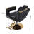Professional Hydraulic Barber Chair - 360° Swivel With Adjustable Height, Stainless Steel Armrests & Reclining Backrest For Salon & Barber Shop(Black + Gold)