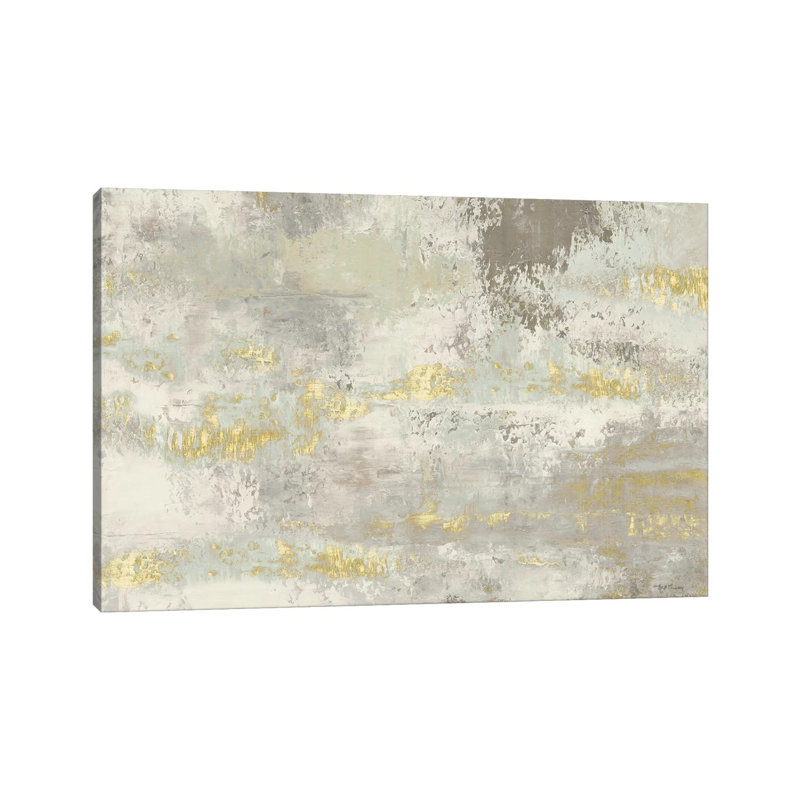 Blooming Day Golden Grey by Marie Elaine Cusson - Wrapped Canvas Painting, 152.5 cm H x 101.5 cm W