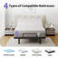 Cadre de lit réglable avec matelas ferme ferme en mousse viscoélastique gélifiée de 12 pouces, cadre épaissi actualisé, télécommande sans fil, relevage séparé de la tête et des pieds, assemblage facile sans outil-947723809