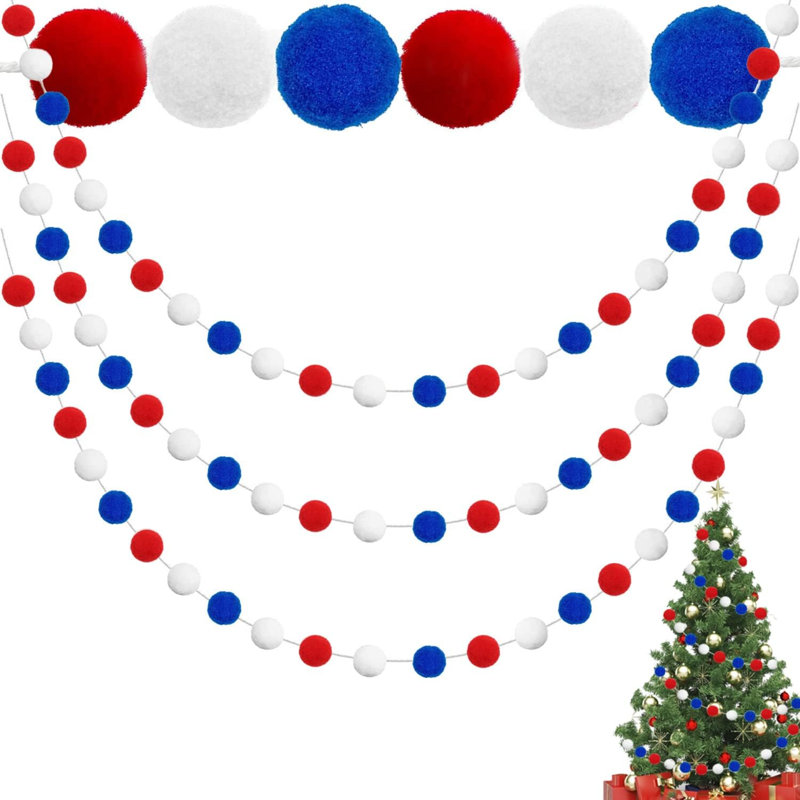 Fausse couronne de 5,6 po, Blanc / Bleu / Rouge