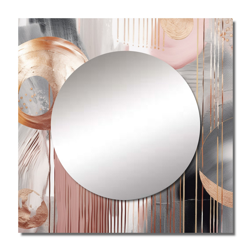 Hywell - Miroir carré abstrait en marbre pour décoration murale, 23 po x 23 po