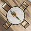 Table de salle à manger moderne à 4 places avec plateau en marbre et base en bois massif Modern