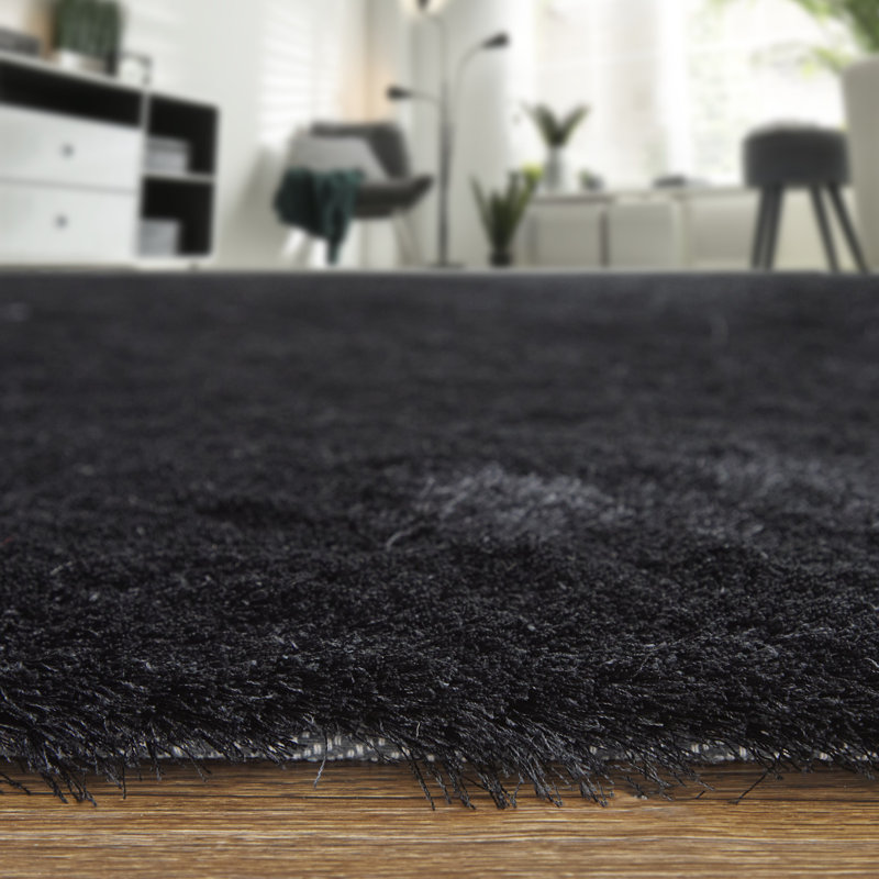 Cienna Performance Hand Tufted Indoor Rug, Rectangle 4'9" x 7'6", Black