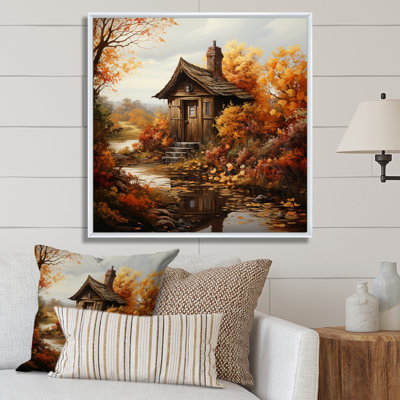 Autumn Retreat Toilet Booth - Bath & Laundry Canvas Print