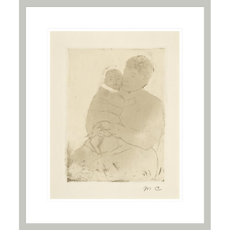 «Nurse and Baby Bill (No. 1)» par Mary Cassatt, impression giclée encadrée, H 21,31 po x l 17,75 po