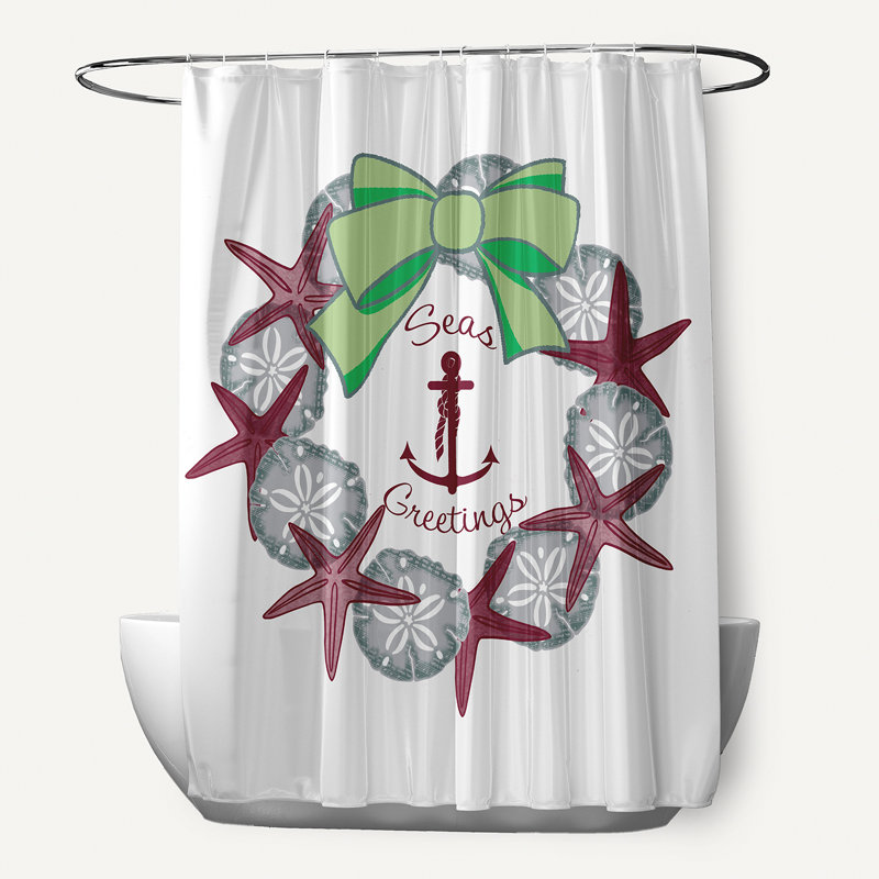Rideau de douche Seas and Greetings, Marron