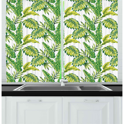Floral Pointed Kitchen Curtain