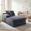 Canapé modulaire gris en velours côtelé, fauteuil d'appoint sans accoudoirs pour salon-847027081