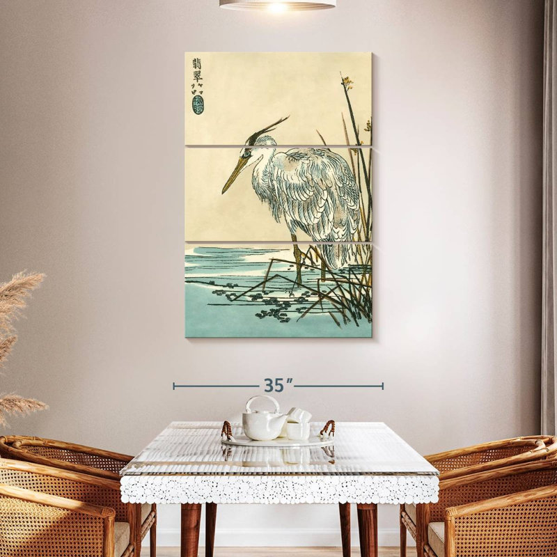 Brampt Oriental Crane I, 50" H x 32" W