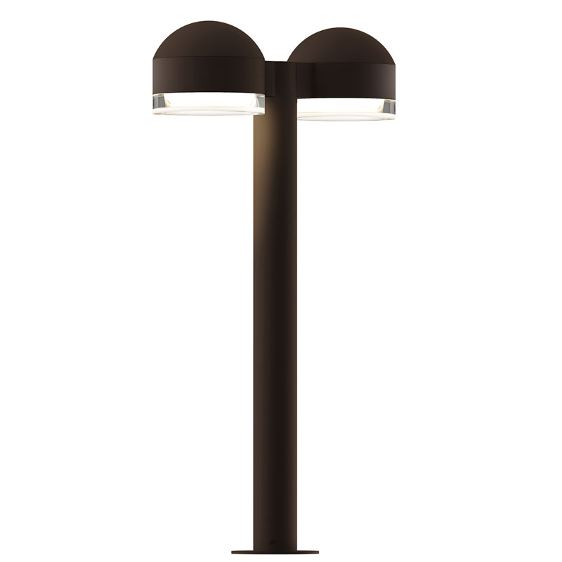 Reals LED Bollard Light, 17.75" H x 5" W x 13.5" D, Clear White, Textured Bronze