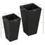 Ensemble de pots à fleurs noirs Modern Modern, oxyde de magnésium durable pour patio et porche
