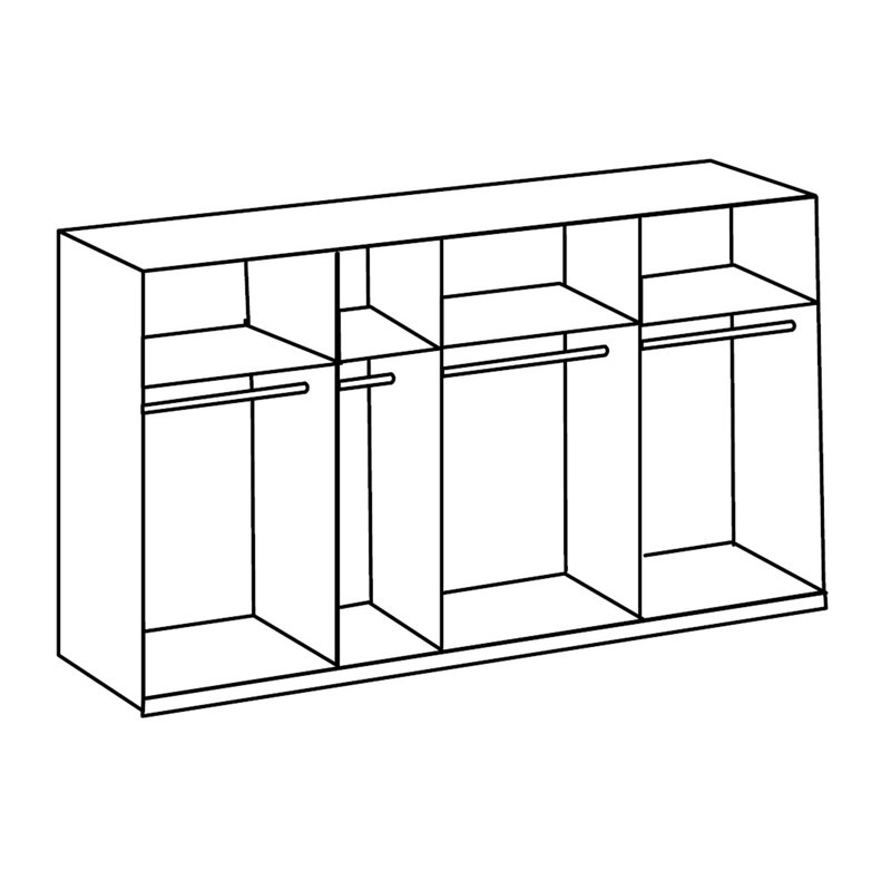 Caouette 4 Door Manufactured Wood Wardrobe, Grey and alpine white