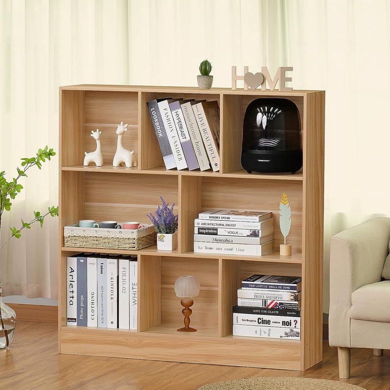 Bibliothèque Arianis, Naturel, (3 tablettes) H 41 po x l 39,4 po x P 9,45 po