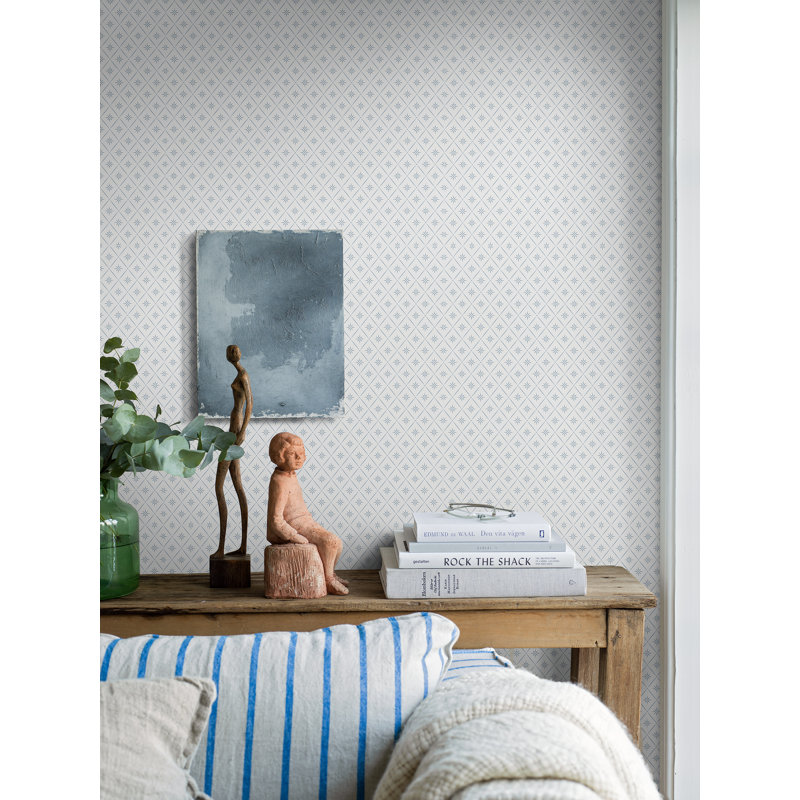 Boråstapeter Windrose Wallpaper, Blue
