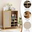 Buffet de 34 pouces avec vin, buffet de salon à la maison, une tablette fermée et deux tablettes ouvertes, - porte d'entrée, idéal pour une utilisation dans une cuisine, armoire de bar, 6 espaces, design, longue durée convenant à diverses pièces-129987559