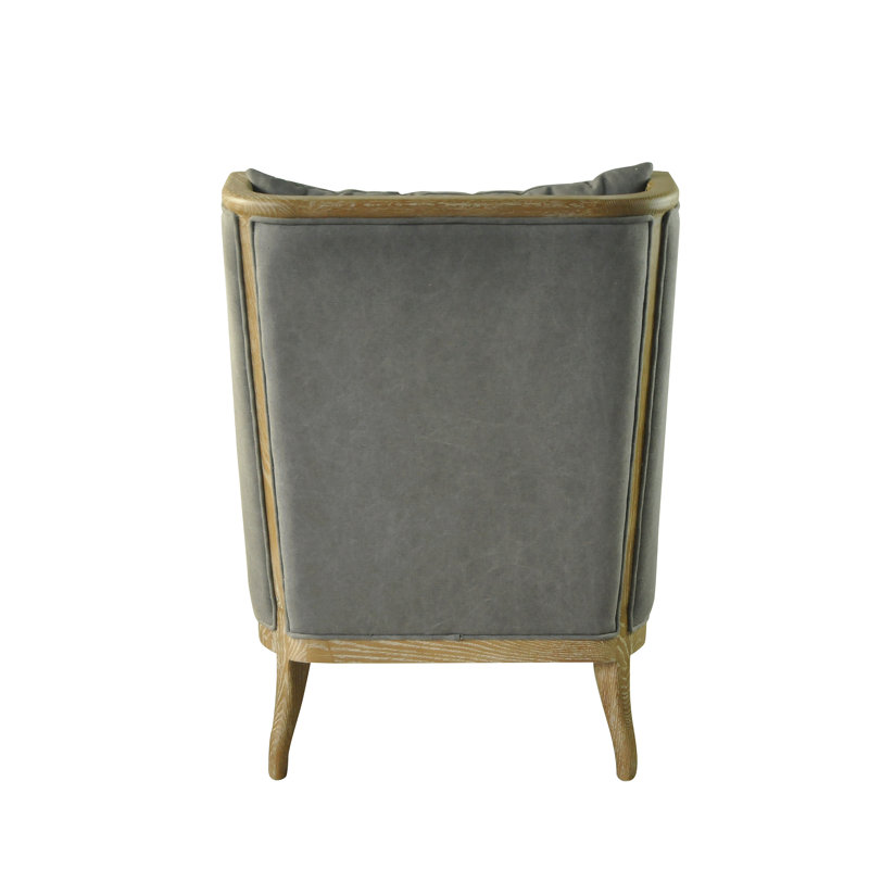 Fauteuil Rodney, Polyester gris givré