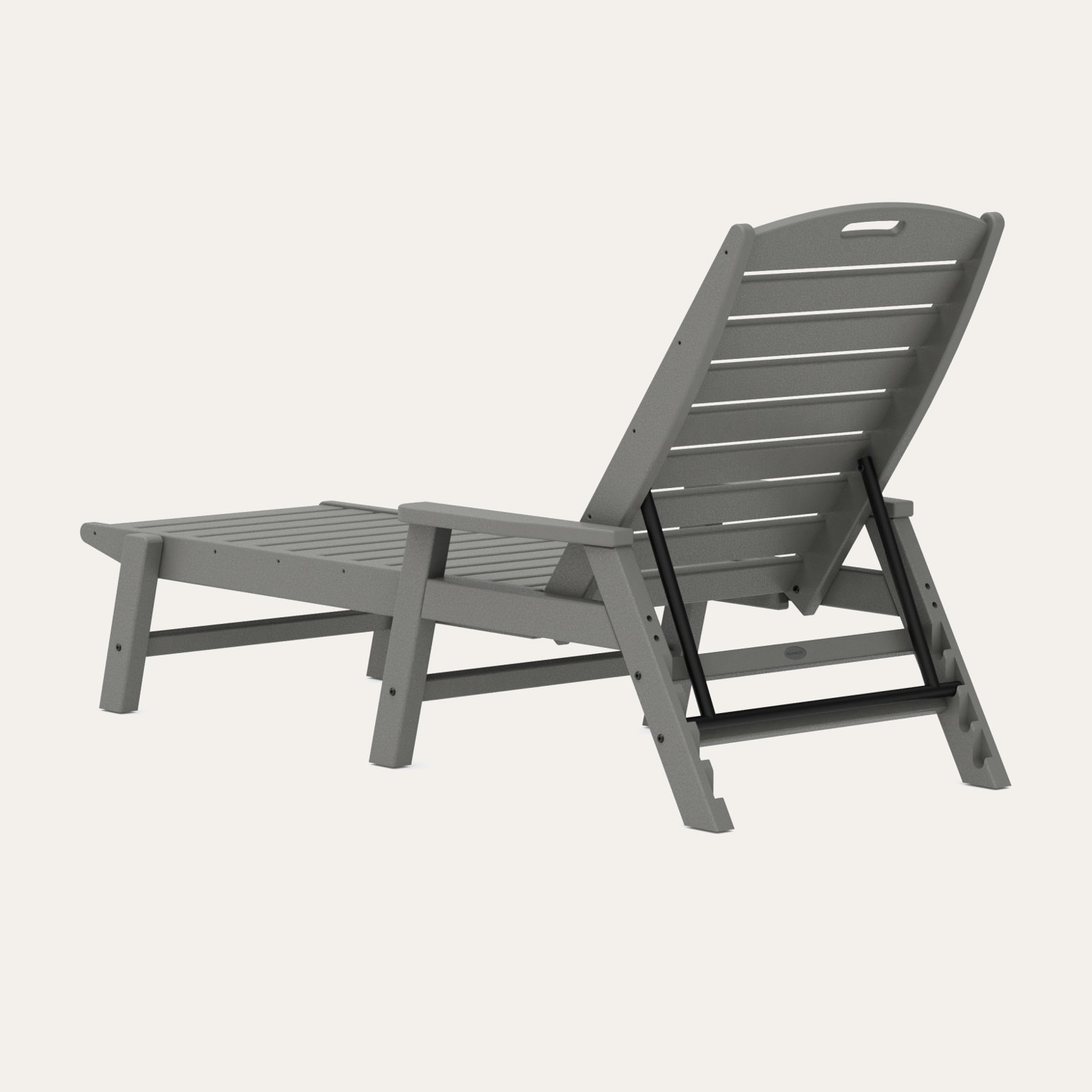 POLYWOOD® Nautical 27" Patio Chaise Lounge, Slate Gray