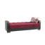 Canapé-lit rembourré recouvert de bois convertible avec rangement-381711910
