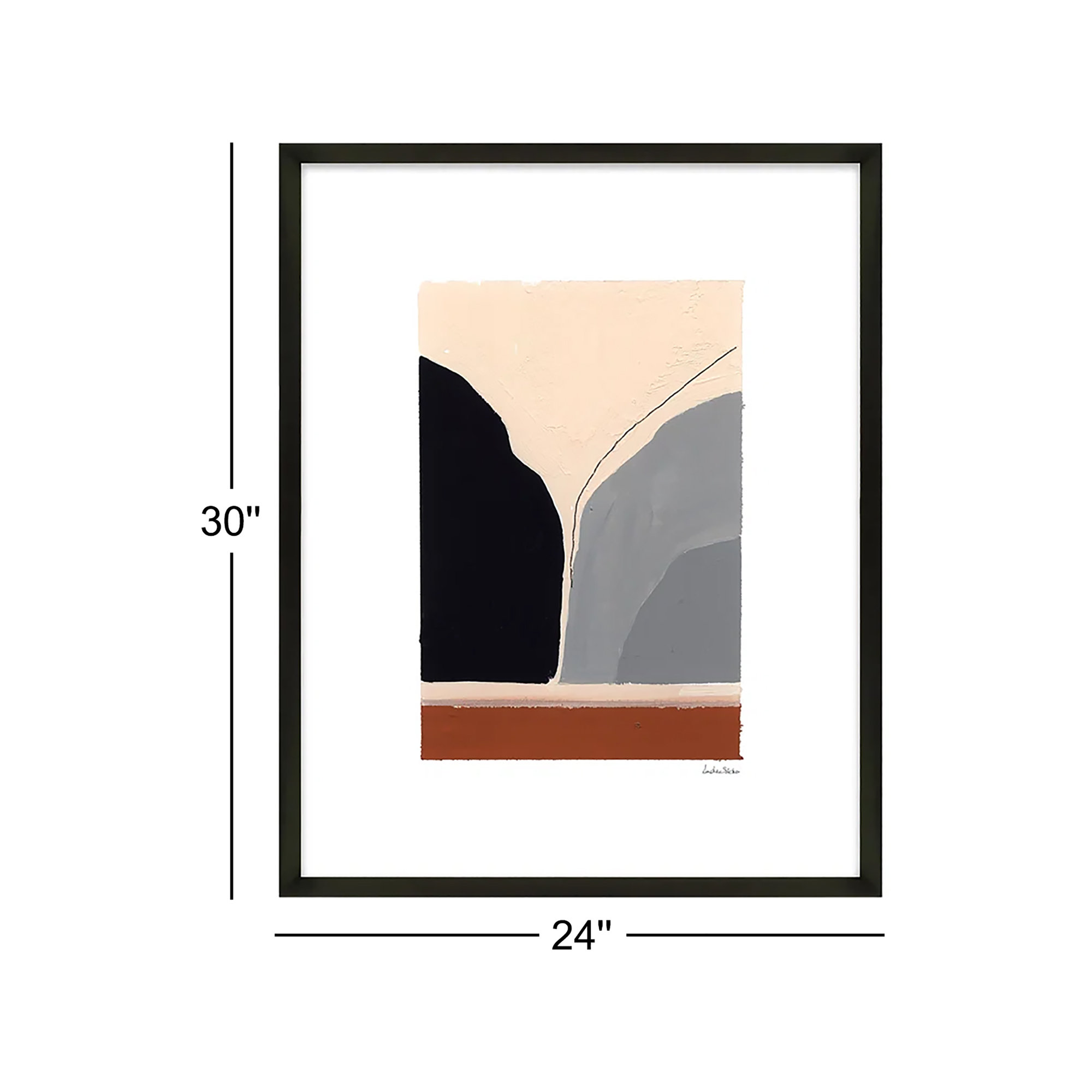 Transcendence. Set Of 3 by Andrea Stokes, 30" H x 24" W x 1.25" D, Black Wood