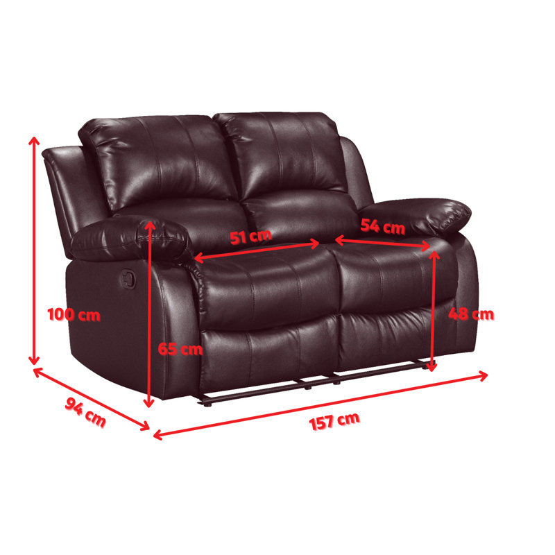 Shewmaker Faux Leather Reclining Sofa, 2, Brown