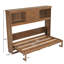 Lit escamotable simple en bois de style rustique avec station de charge intégrée, 2 armoires et tiroir