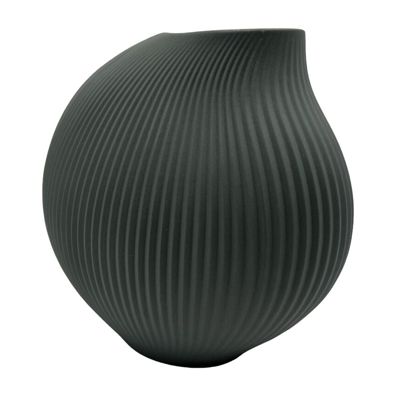 Lucasville Handmade Ceramic / Porcelain Table Vase, Gray 