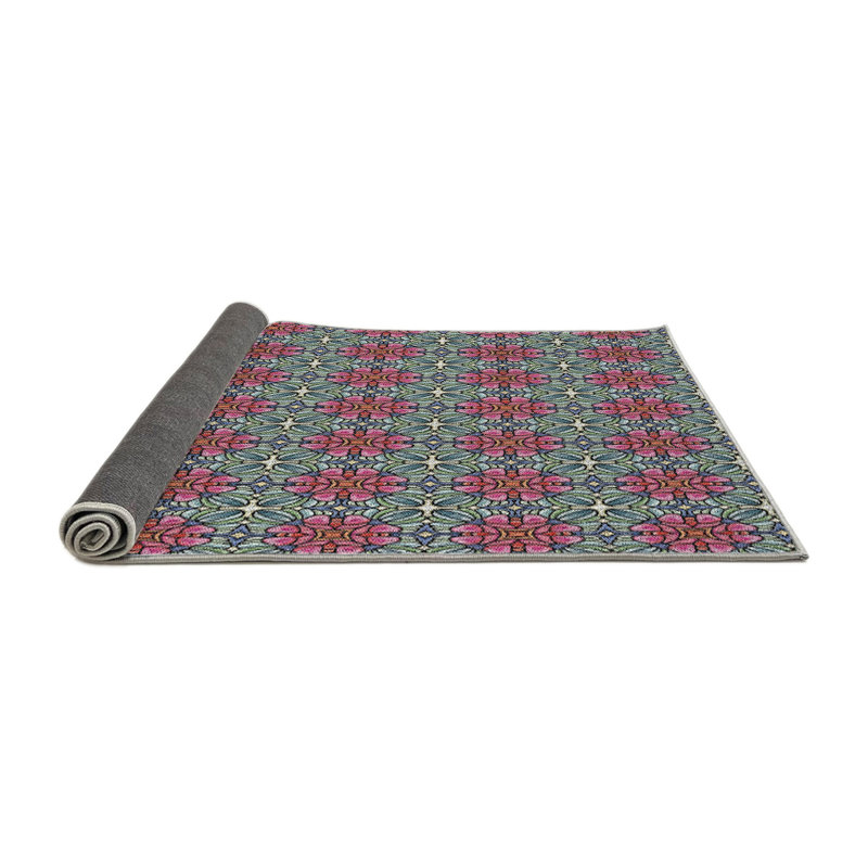 Tapis décoratif rose, Rond 7 pi