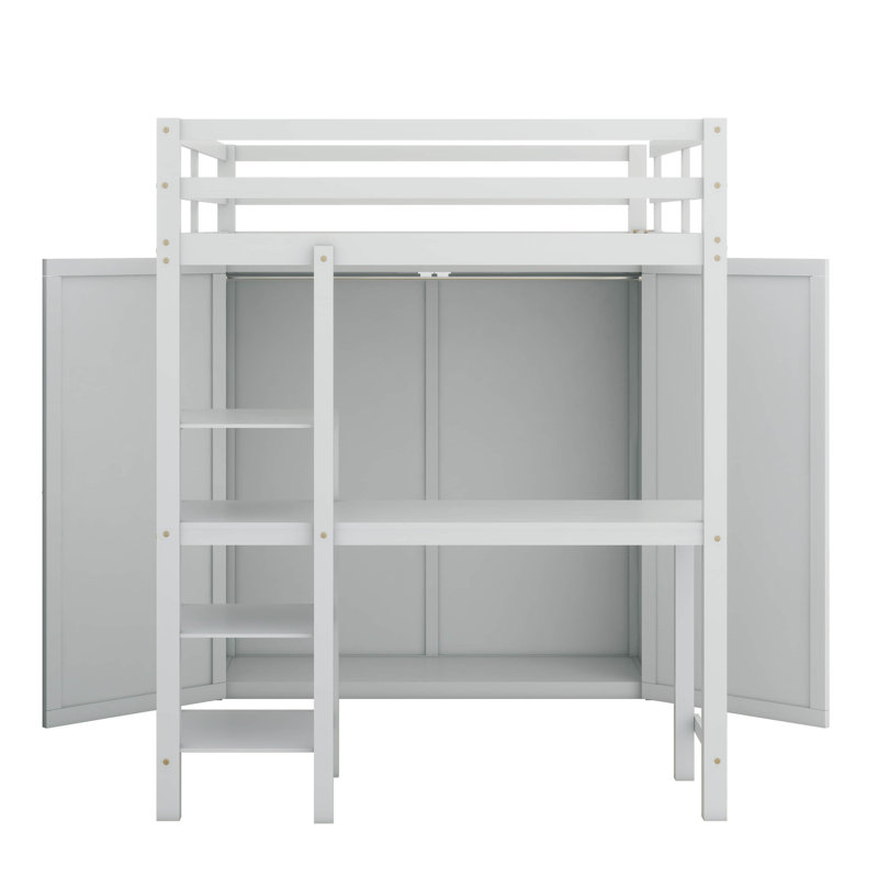 Lit mezzanine avec armoire et bureau Hammersley