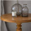 Table d'appoint ronde avec plateau en bois aggloméré et pieds en bois de chêne clair