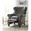 Fauteuil inclinable avec accoudoirs roulés gris brun Accents